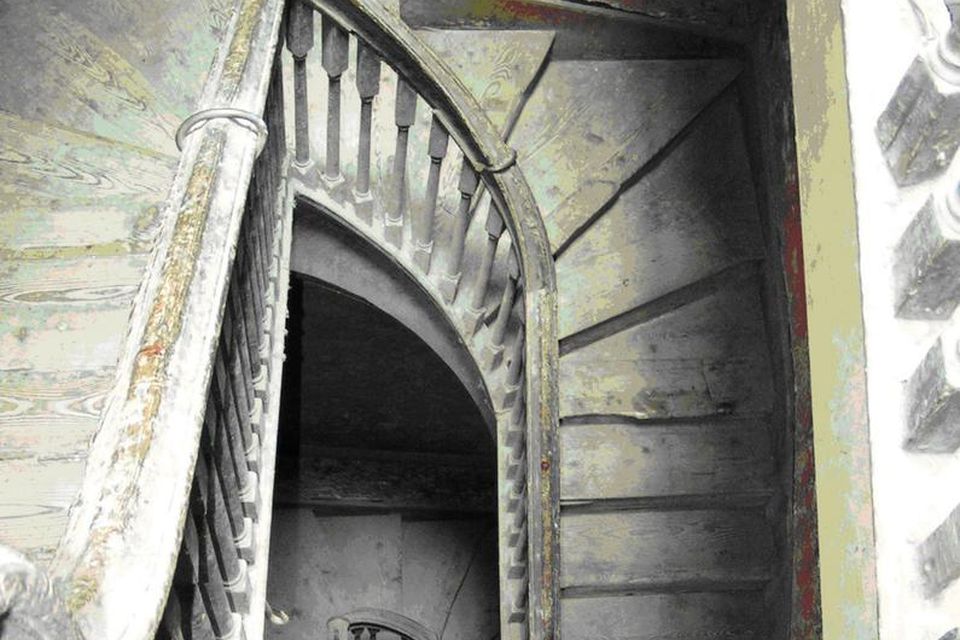 The back staircase before the refurbishment