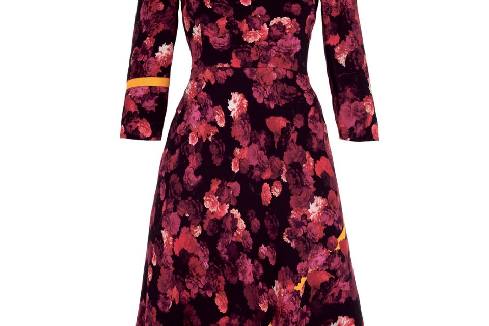strapless open back dress Amanda Suede Dress in Pink and Navy by Julie Brown 2 main image 0