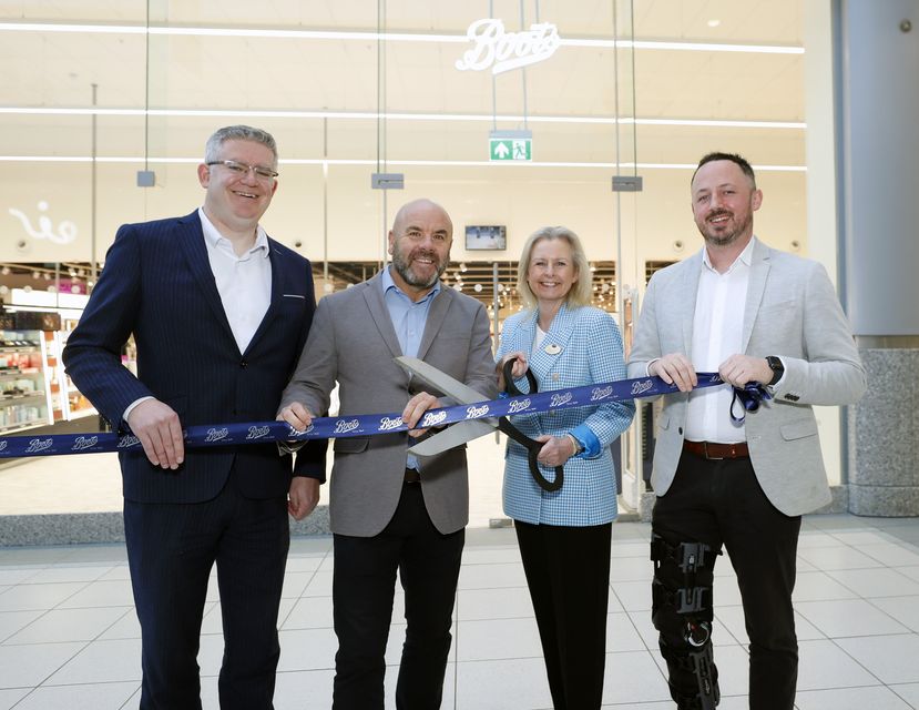 Pictured at the opening of Boots new store in The Crescent Shopping Centre, Limerick were Pat Laffey, Boots, Head of Property and Operations,  Joe Scallan, Boots, Director of Stores, Melanie O'Donohoe, Boots store manager and Jeff Durcan, Boots, Area Manager West.
