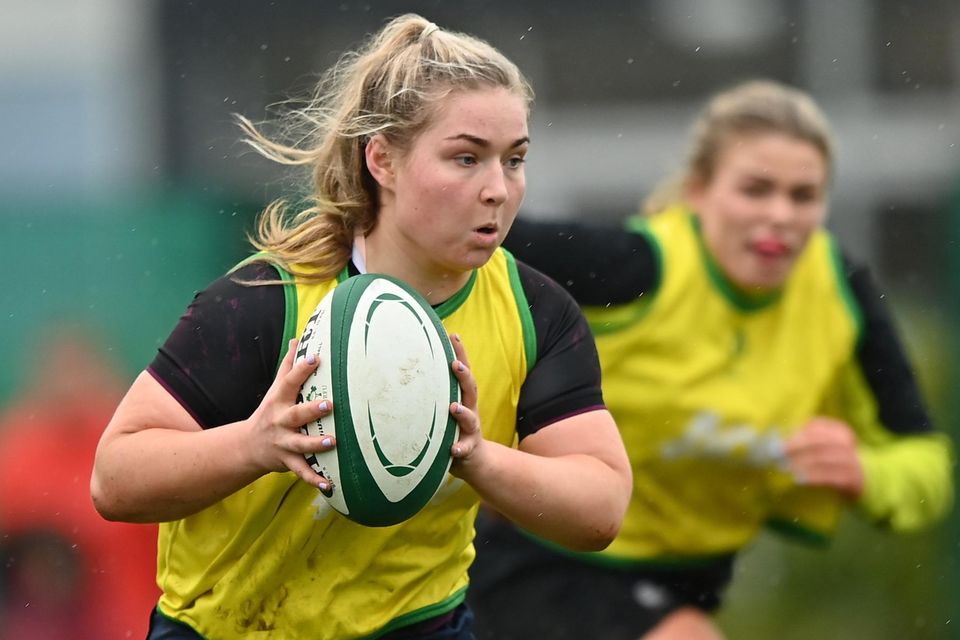 Sadhbh McGrath during Ireland women’s squad training as she nears her debut against Wales in the Six Nations