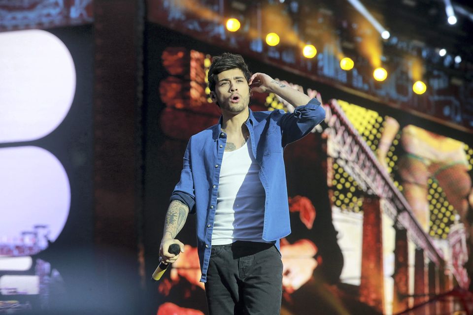 Zayn Malik of One Direction in concert at Croke Park, Dublin.. Picture:Arthur Carron