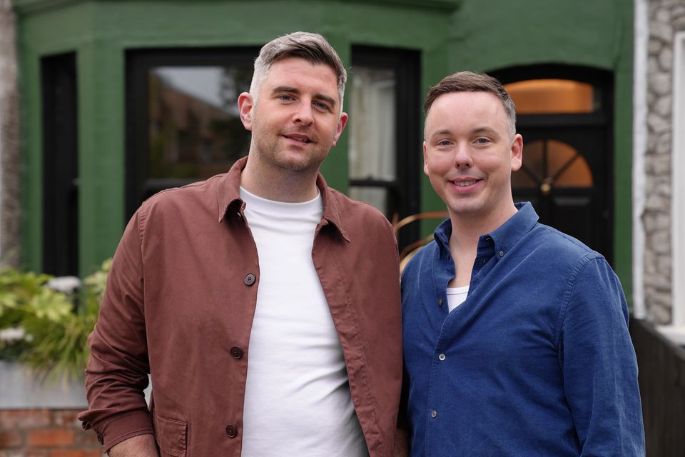 Shane and Marty outside their Dublin house on Home of the Year
