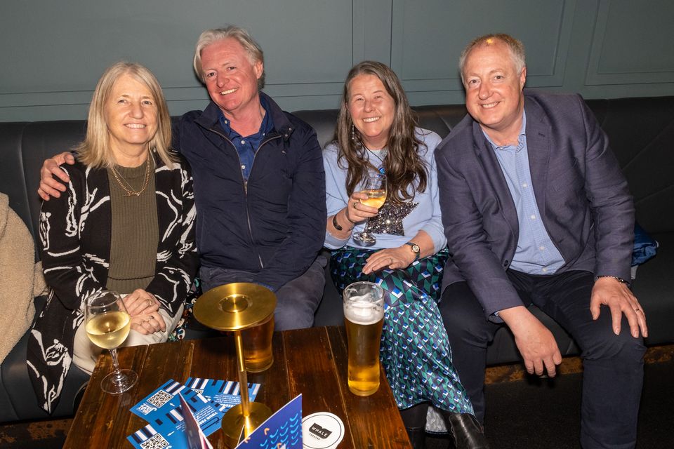 Nulie and Dermot O'Farrell with Suzanne and Robert Hennessy at the Whale Greystones to see Georgia Cécile. Photo: Leigh Anderson