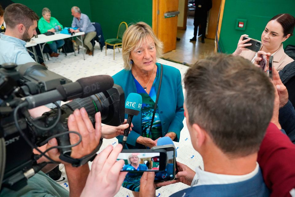 Grace O'Sullivan at Nemo Rangers GAA club in Cork during the count for the European elections. Photo: PA