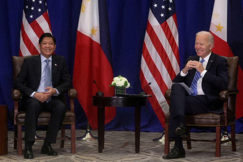 Philippines president Ferdinand Marcos meeting with US president Joe Biden. Photo: Leah Millis