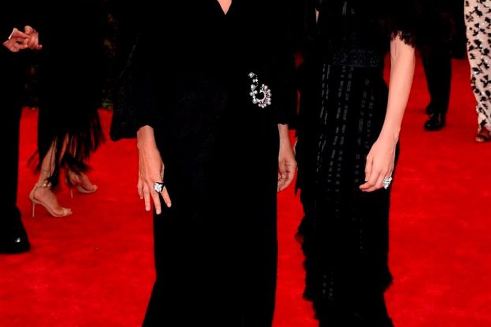 Mary Kate and Ashley Olsen attend the "China: Through The Looking Glass" Costume Institute Benefit Gala at the Metropolitan Museum of Art on May 4, 2015 in New York City.  (Photo by Larry Busacca/Getty Images)