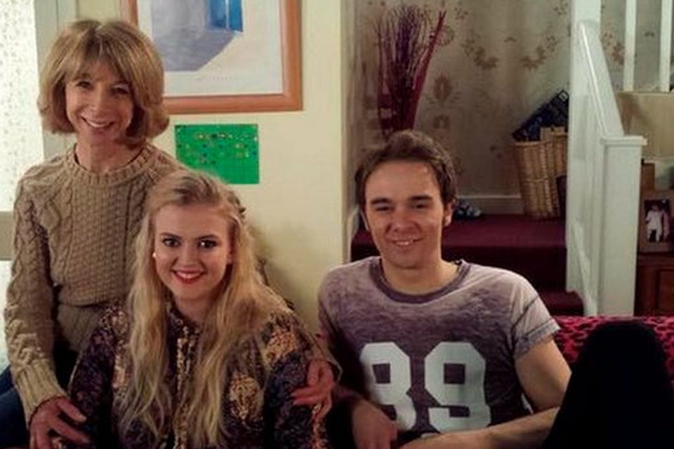 Coronation Street's new actress Lucy Fallon with her on-screen family, Gail (grandmother) and David (uncle).