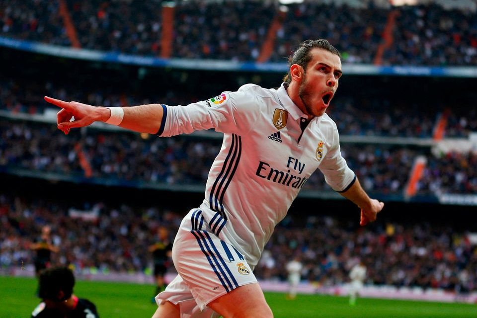 Real Madrid's Gareth Bale celebrates after scoring at the weekend