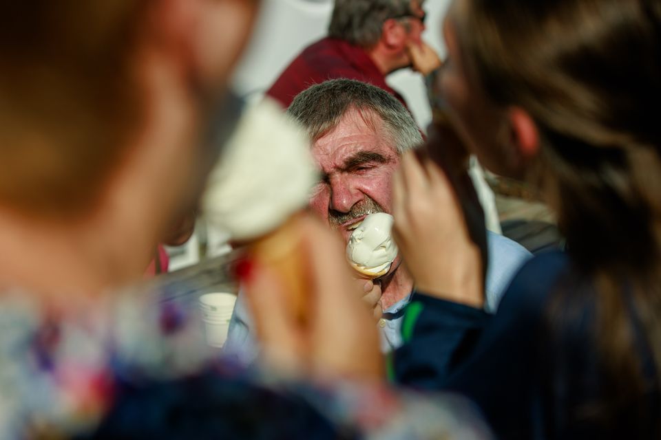 Enjoying the good weather of first day of the National Ploughing Championships in Ratheniska. Photo: Mark Condren