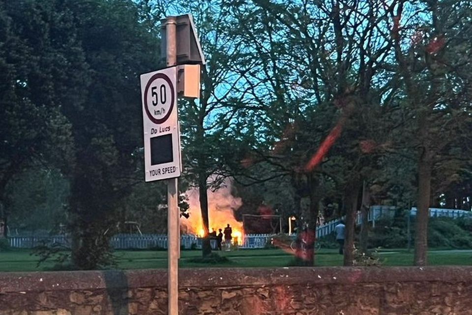 The latest fire at the playground in Sean Moore Park. Pic: @GeogheganCllr