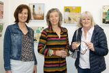 thumbnail: At the opening of Helen O'Connell' s art exhibition "Places Just Beyond Myself" in The Pig Yard Gallery were Berna Rackard, Helen O'Connell and Anne Joy