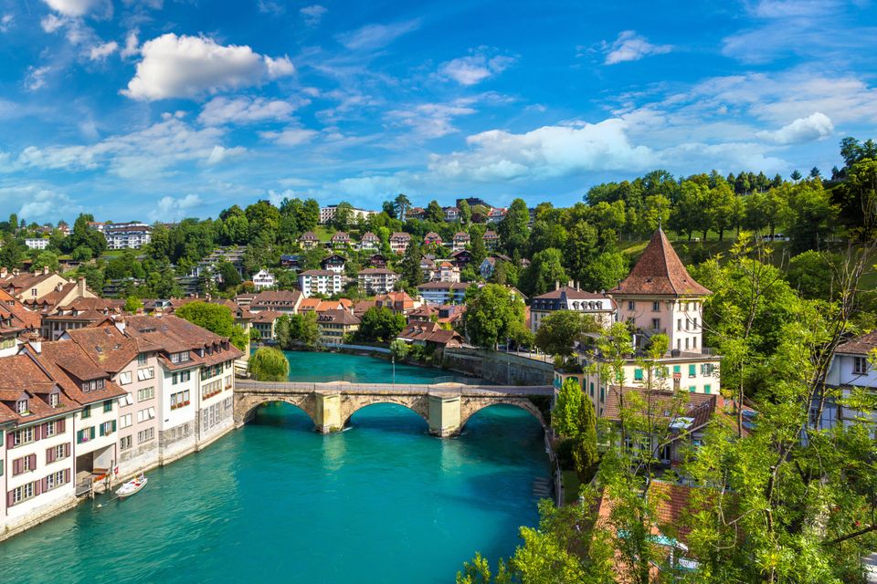 Bern, the capital of Switzerland, is built on the Aare Rive
