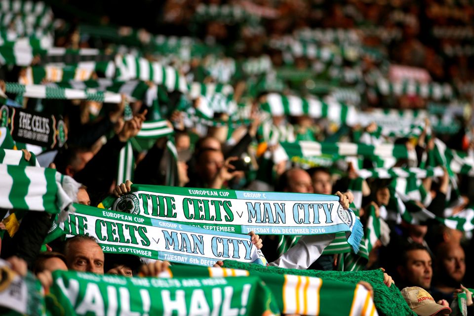 Celtic supporters show just what being on Europe's main stage means to them, ahead of their 3-3 Champions League group stage draw with Manchester City. Picture: PA