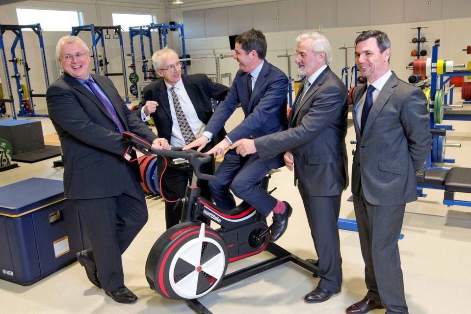 At the official opening new €4 million High Performance Training Centre at the Institute of Sport were (l-r): David Conway, Director of National Sport Campus, John Treacy, Chief Executive of Sport Ireland, Pascal Donohoe TD, Minster for Transport, Tourism and Sport, Kieran Mulvey, Chair of Sport Ireland and Gary Keegan, Director of the Irish Institute of Sport. Photo:©INPHO/Morgan Treacy