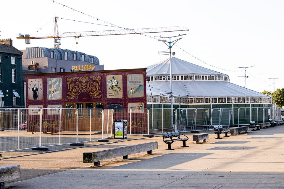 The Spiegeltent on Wexford quay front.