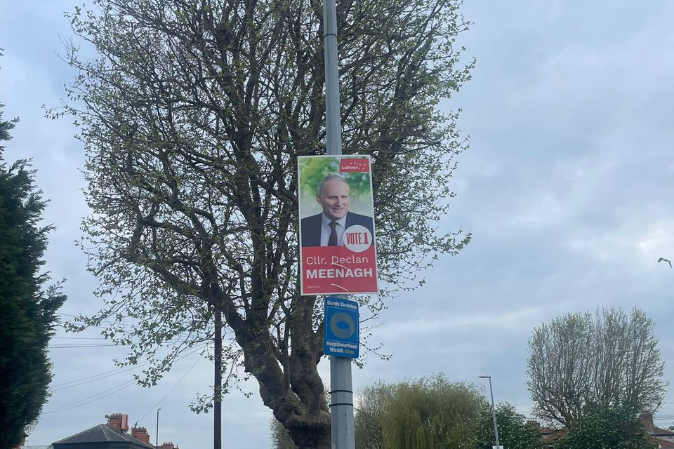 Election poster of Declan Meenagh.
