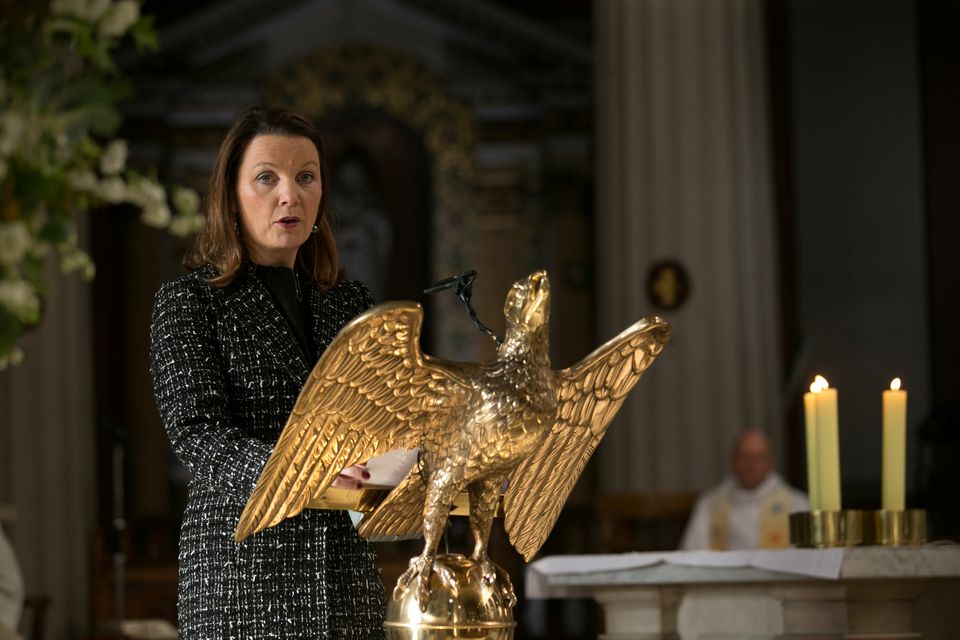 Gay Byrne's daughter Suzy speaks at the funeral of her father in St Mary's Pro-Cathedral Dublin
November 8, 2019.  Pictures by David Conachy