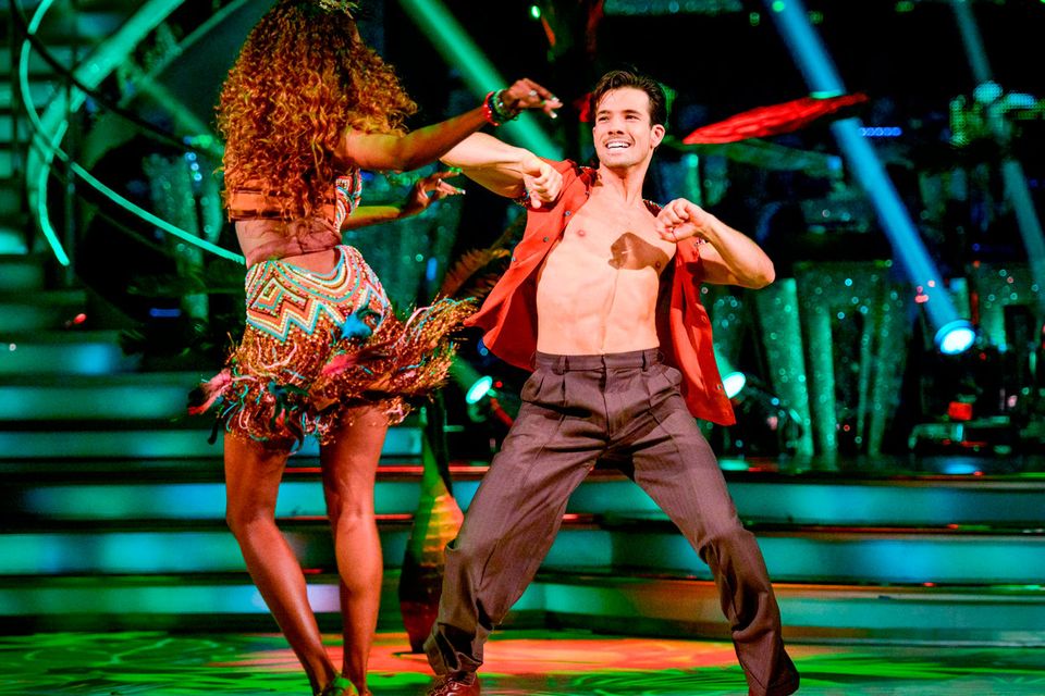 Oti Mabuse and Danny Mac during the dress rehearsal for Strictly Come Dancing on BBC1. Picture: Kieron McCarron/BBC/PA Wire