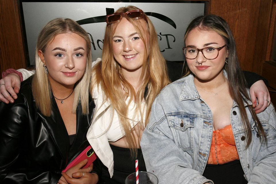 Angel Connolly, Katelyn Philipin and Darcy McCarthy Power.at the fundraiser for Nadia Dempsey in TJ Murphy's, Templeshannon.