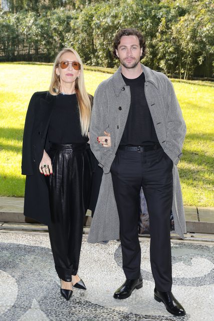 Sam Taylor-Johnson and Aaron Taylor-Johnson  at Milan Fashion Week in February 2024. Photo: Jacopo Raule