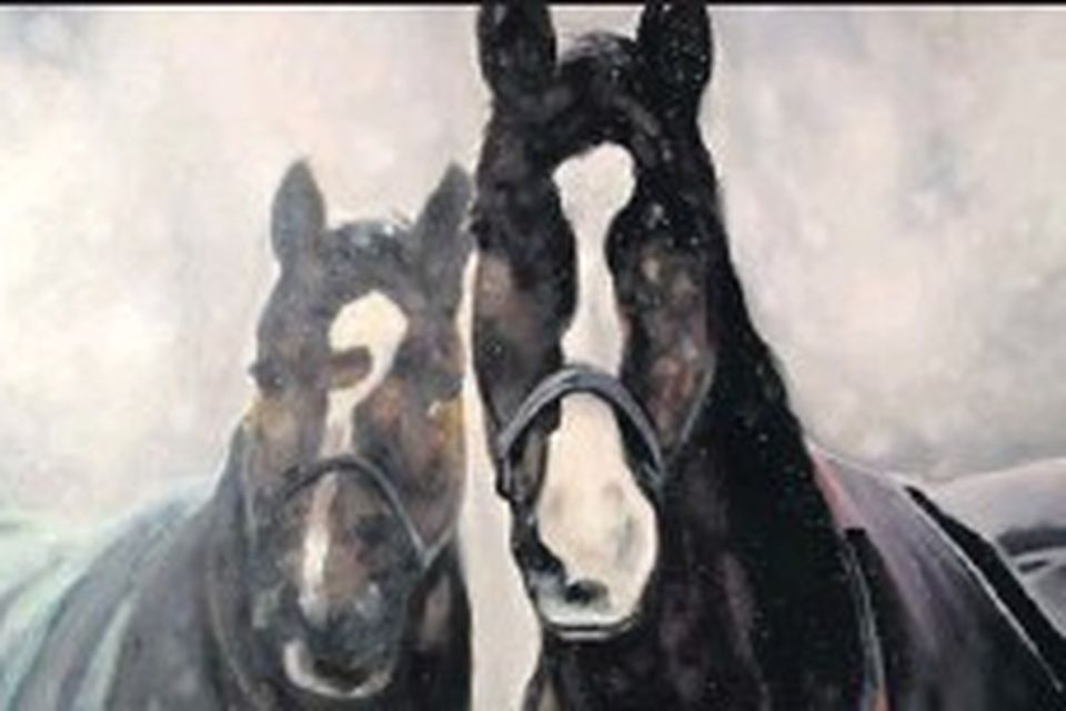HERE'S LOOKING AT YOU: The equine painting that will be up for auction.