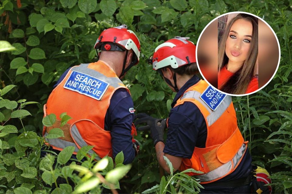 Searches are continuing for missing Chloe Mitchell in Ballymena, Co Antrim (Pic: PA. Inset: PSNI)
