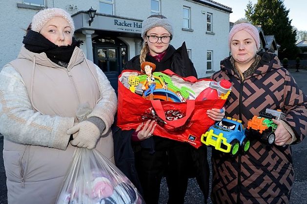 ‘We’re not racist’ – local mothers bring toys and warm clothes for children in Racket Hall asylum accommodation