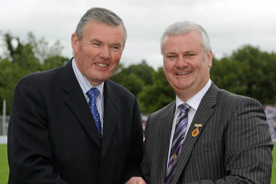 Former GAA presidents Seán McCague and Christy Cooney. Photo: Sportsfile