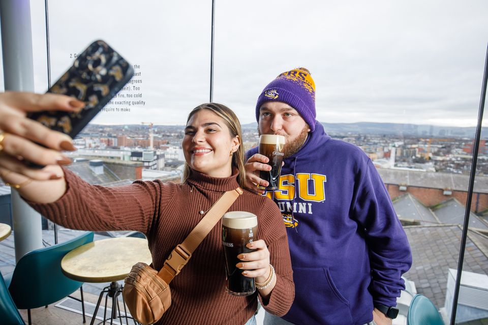 Sydnee Louque and John Patrick from Louisiana enjoying the Guinness Storehouse experience. Photo: Mark Condren