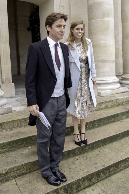 Princess Beatrice of York and her fiancé Edoardo Mapelli Mozzi attend the Wedding of Prince Jean-Christophe Napoleon and Olympia Von Arco-Zinneberg at Les Invalides on October 19, 2019 in Paris, France. (Photo by Luc Castel/Getty Images)