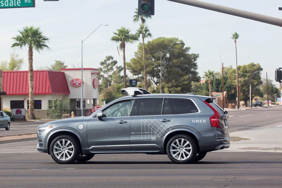 A Volvo SUV operated by Uber in Arizona