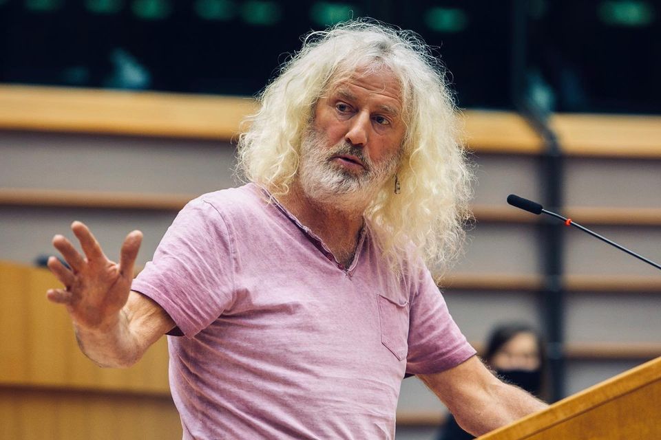 Mick Wallace speaking in the European Parliament.