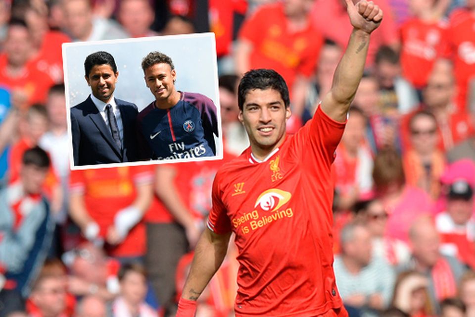 Liverpool became a selling club when Suarez left and (inset) Neymar unveiled at PSG