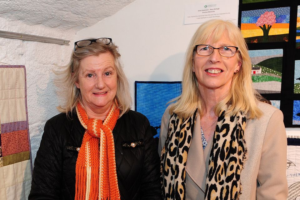 Muriel Gorman and Philomena Hoey at the North East Irish Patchwork Society Exhibition in An Táin Basement Gallery. Photo: Aidan Dullaghan/Newspics