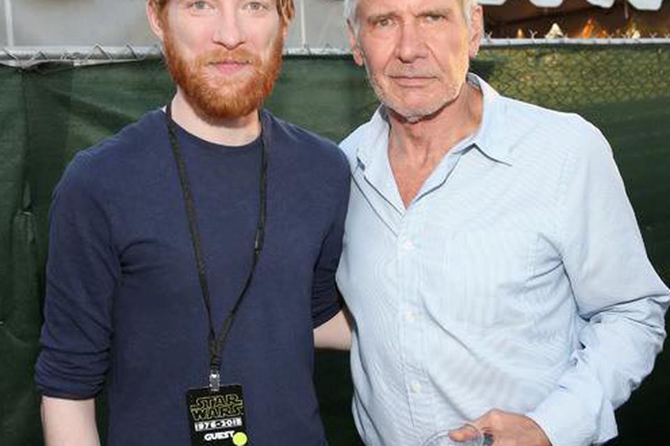 Domhnall Gleeson and Harrison Ford