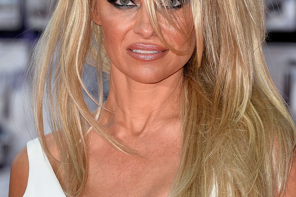 Pamela Anderson covers up cropped hair with bizarre dishevelled