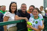 thumbnail: Laura and Grace Murphy with their parents after the Germaines of Baltinglass Wicklow Junior Ladies Championship final. 