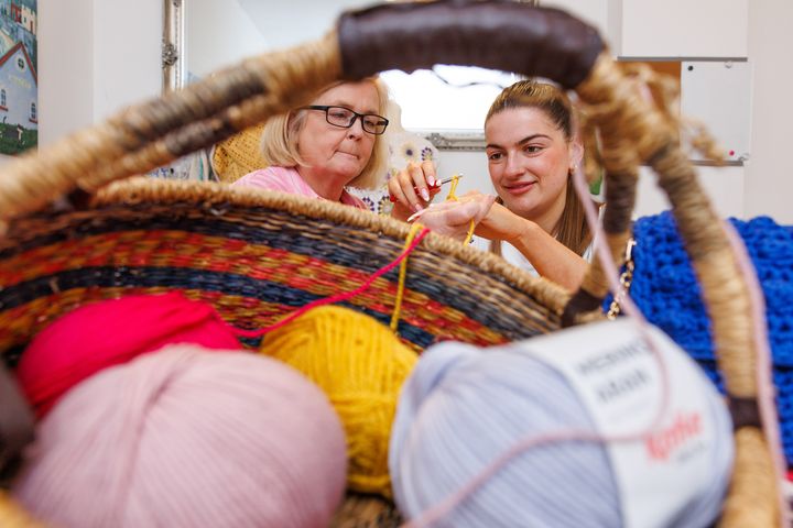 Chloë finds a hobby: Every time we make a slip knot for crochet, I think of the heavy metal band