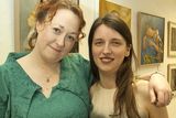 thumbnail: Laura Trueman with Artist and Painter Nina Ruminska @ the Signal Arts Centre for the opeing reception of Work Titled ''Outside of Now'' By Nina . Photo Joe Mc Quillan
