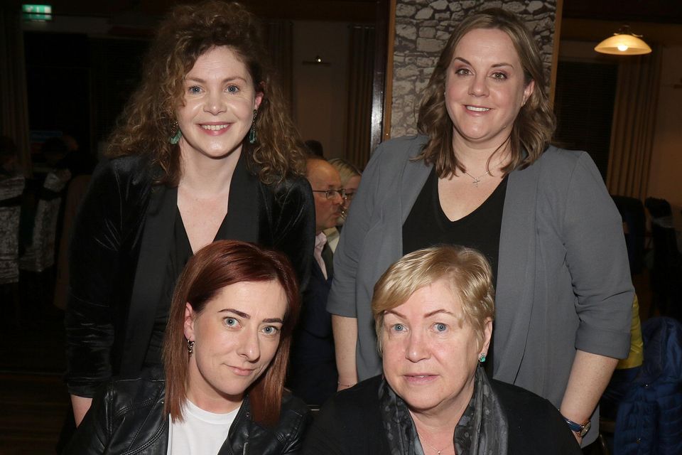 (Back) Susan Barnes and Sandra Hogan with (seated) Aoife Tidisco and Marion Power at the Quiz Night hosted by Enniscorthy Golf Club and Enniscorthy Rugby Club, in aid of Ukraine Red Cross.