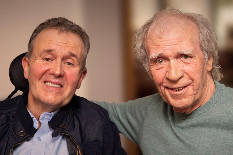 Roy Taylor with  Finbar Furey when they released a song in aid of  motor neurone disease research