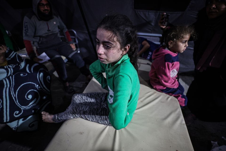 Wounded children await treatment at the Kuwaiti Hospital in Rafah. Photo: Washington Post