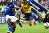 thumbnail: Leicester City's Wes Morgan (L) clears the ball from Arsenal's Alexis Sanchez during their match at the King Power Stadium in Leicester