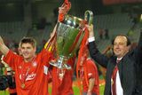 thumbnail: File photo dated 25-05-2005 of Liverpool captain Steven Gerrard (left) and manager Rafael Benitez hold the UEFA Champions League trophy. 
Rebecca Naden/PA Wire.