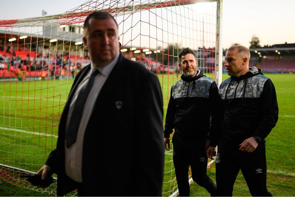 Shamrock Rovers manager Stephen Bradley after the SSE Airtricity Men's Premier Division match between Cork City and Shamrock Rovers at Turner's Cross