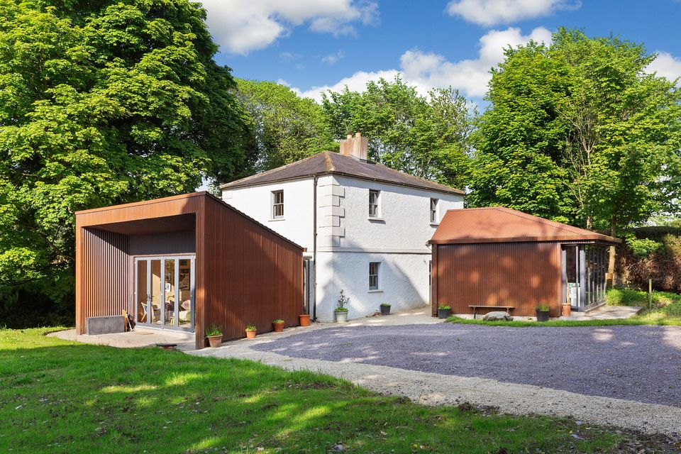 A view of the house showing its modern additions