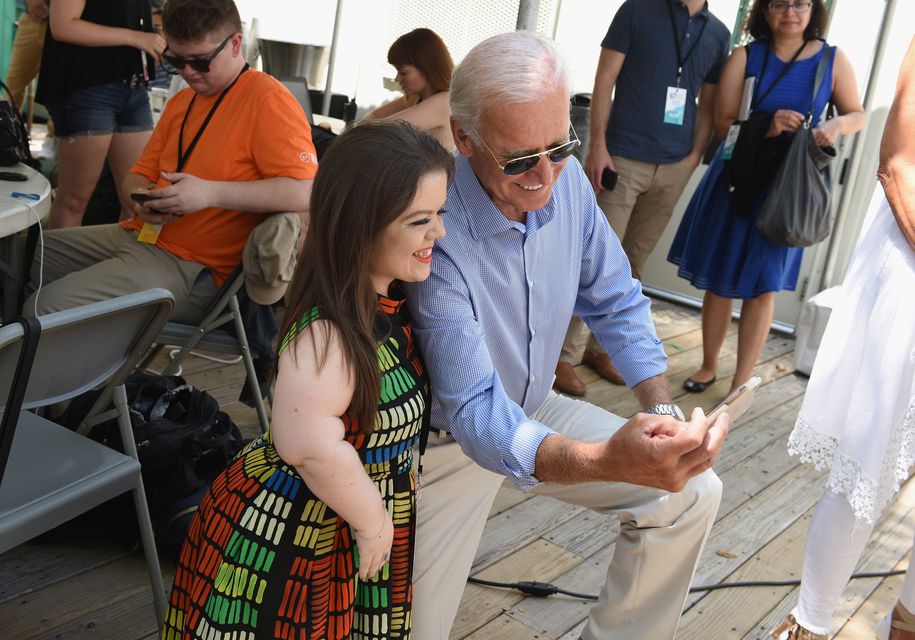 Sinéad Burke with Joe Biden in 2017 in New York. Photo: Getty