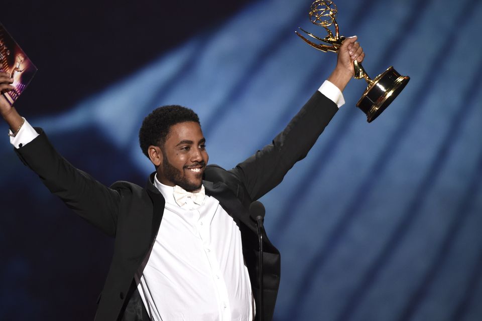 When They See Us star Jharrel Jerome paid tribute to the “exonerated five” as he won his first Emmy Award (Phil McCarten/Invision for the Television Academy/AP Images)