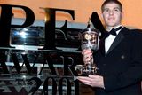thumbnail: File photo dated 29-04-2001 of Liverpool's Steven Gerrard receives The Professional Footballers' Association Young Player of the Year Award at a ceremony held at the Grosvenor House Hotel, London. 
Gareth Copley/PA Wire.