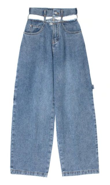 Suspended waist jeans, €80, shadesofeadai.com